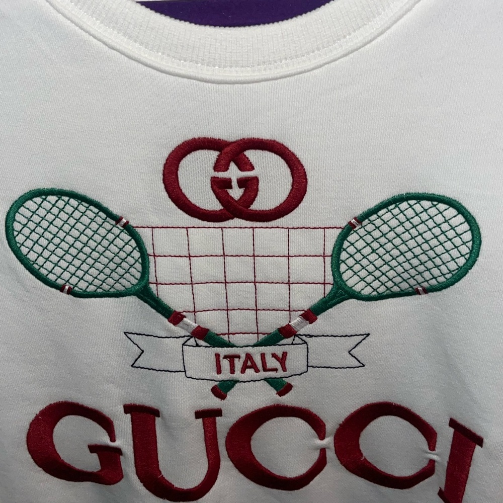 Authentic Gucci Cream Sweatshirt with Tennis Design